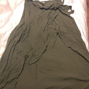 NWT olive green high low skirt